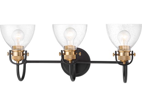 Minka Lavery Monico 3-Light Painted Bronze Natural Brush Glass Vanity Light