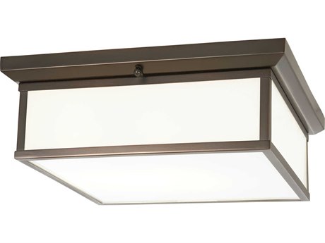 Minka Lavery Mount 1-Light Harvard Court Bronze Glass LED Geometric Flush