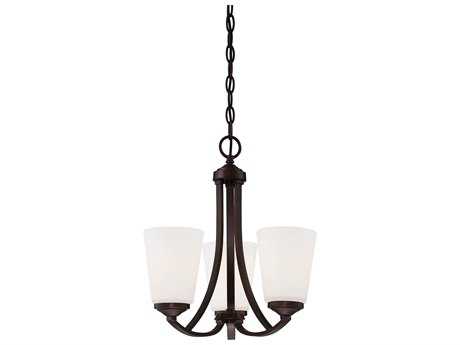Minka Lavery Overland Park 3-Light Vintage Bronze Glass Bell Linear Chandelier