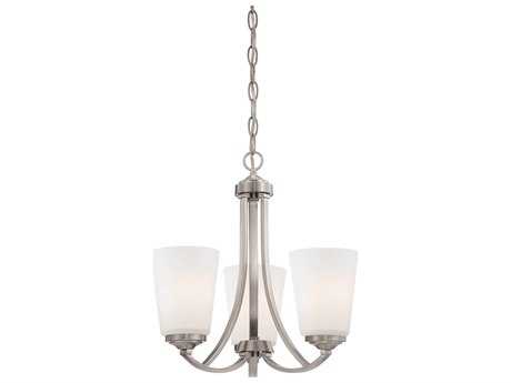 Minka Lavery Overland Park 3-Light Brushed Nickel Glass Bell Chandelier