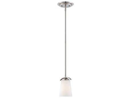Minka Lavery Overland Park 1-Light Brushed Nickel Glass Bell Mini Pendant