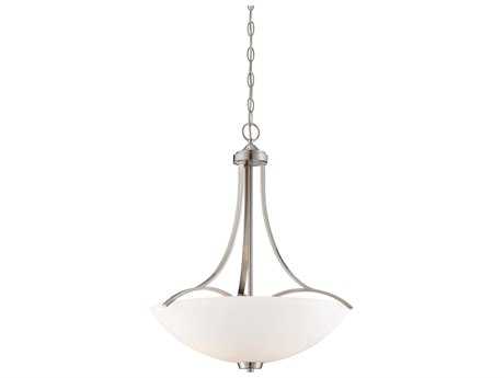Minka Lavery Overland Park 3-Light Brushed Nickel Glass Bowl Pendant