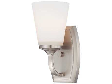 Minka Lavery Overland Park Brushed Nickel Glass Wall Sconce
