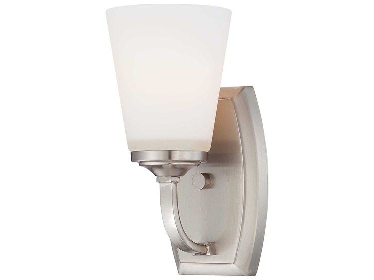 Minka Lavery Overland Park Brushed Nickel Glass Wall Sconce