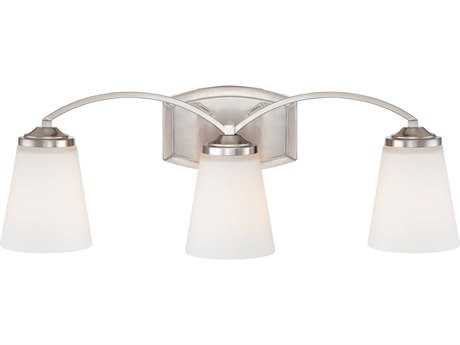 Minka Lavery Overland Park 3-Light Brushed Nickel Glass Vanity Light