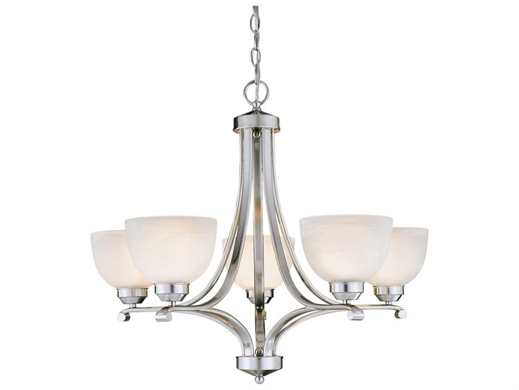 Minka Lavery Paradox 5-Light Brushed Nickel Glass Bowl Chandelier