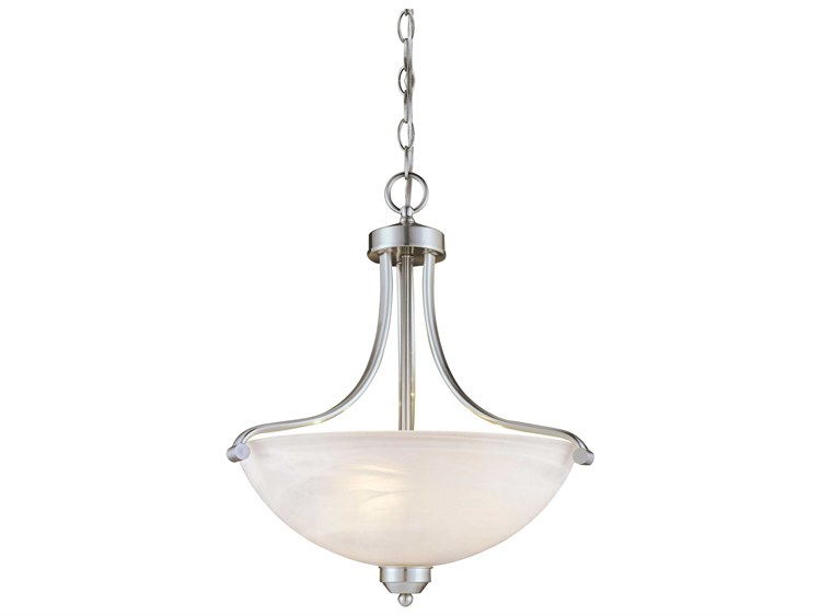 Minka Lavery Paradox 3-Light Brushed Nickel Glass Bowl Pendant