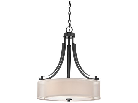 Minka Lavery Parsons Studio 3-Light Sand Coal Black Drum Pendant