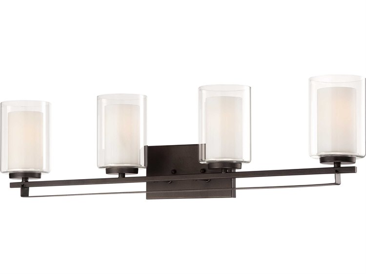 Minka Lavery Parsons Studio Smoked Iron Black Glass LED Vanity Light