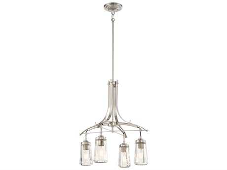 Minka Lavery Poleis 4-Light Brushed Nickel Glass Chandelier