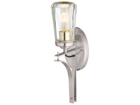Minka Lavery Poleis 1-Light Brushed Nickel Glass Wall Sconce