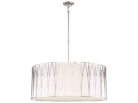 Minka Lavery Regal Terrace 6-Light Polished Nickel LED Drum Linear Pendant