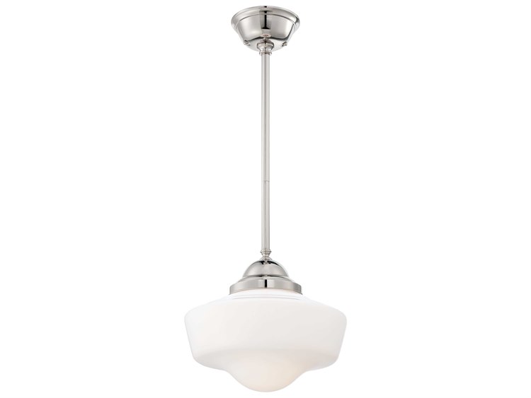 Minka Lavery Schoolhouse 1-Light Polished Nickel Glass LED Linear Pendant