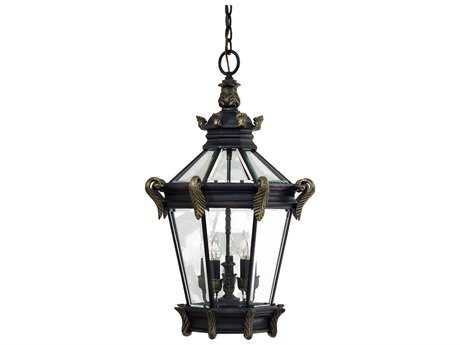 Minka Lavery Stratford Hall Heritage with Gold Highlights Glass Outdoor Hanging Light