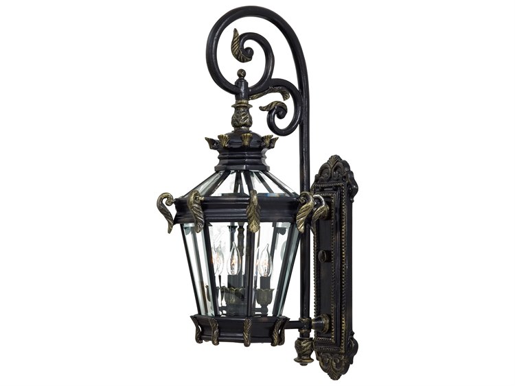 Minka Lavery Stratford Hall Heritage with Gold Highlights Glass Outdoor Wall Light