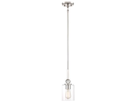 Minka Lavery Studio 1-Light Polished Nickel Glass Cylinder Mini Pendant