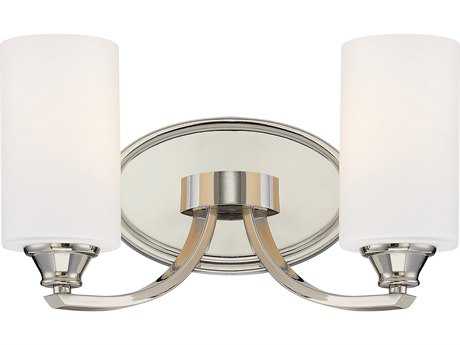 Minka Lavery Tilbury Polished Nickel Glass Vanity Light