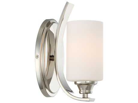 Minka Lavery Tilbury 1-Light Polished Nickel Glass Wall Sconce