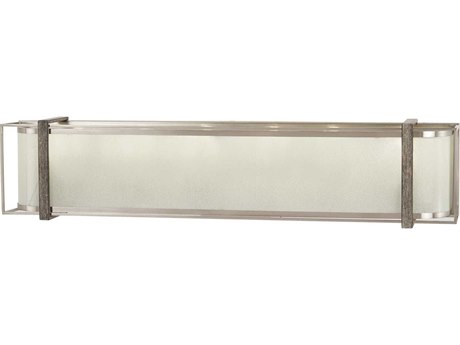 Minka Lavery Tysons Gate 6-Light Brushed Nickel Shale Wood Glass Vanity Light