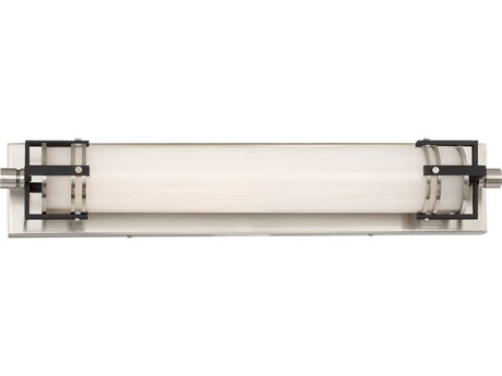 Minka Lavery 1-Light Brushed Nickel With Sand Black Glass LED Vanity Light