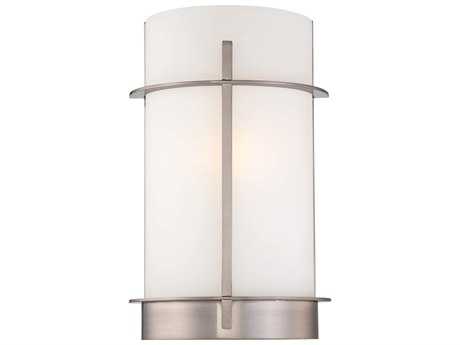 Minka Lavery 1-Light Brushed Nickel Glass Wall Sconce