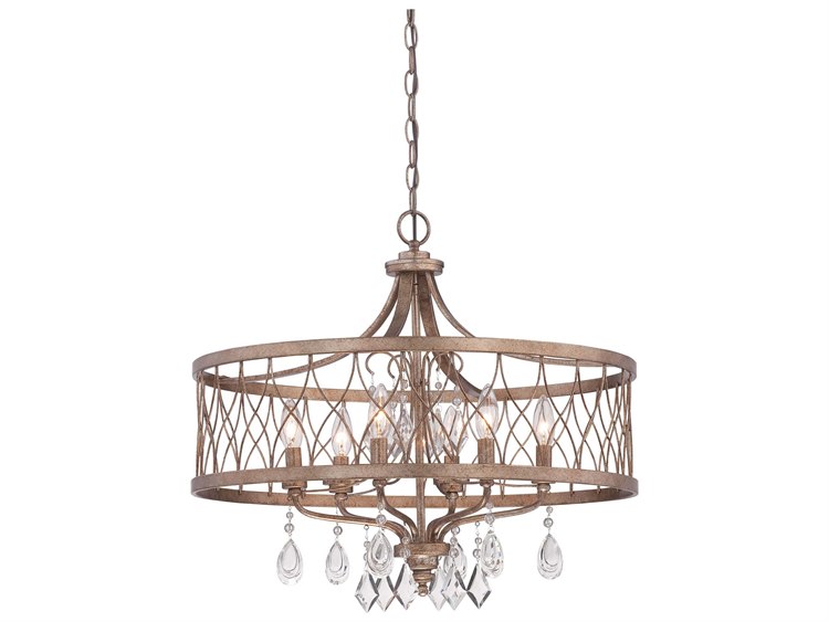 Minka Lavery West Liberty 6-Light Olympus Gold Crystal Candelabra Chandelier