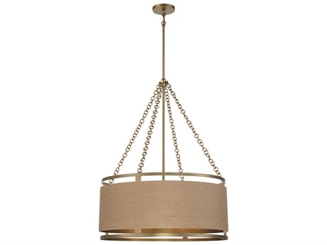 Minka Lavery Windward Passage 6-Light Soft Brass Drum Pendant