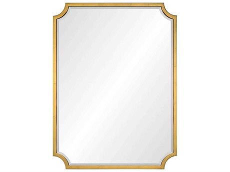 Mirror Home Burnished Gold Leaf Rectangular Wall Mirror