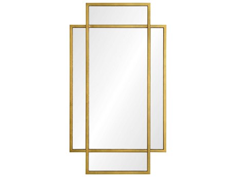 Mirror Home Jamie Drake Cosmopolitan Gold Leaf Rectangular Wall Mirror