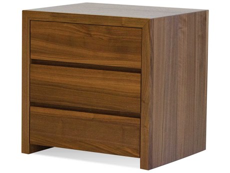 Mobital Blanche 3-Drawers Brown Walnut Wood Nightstand