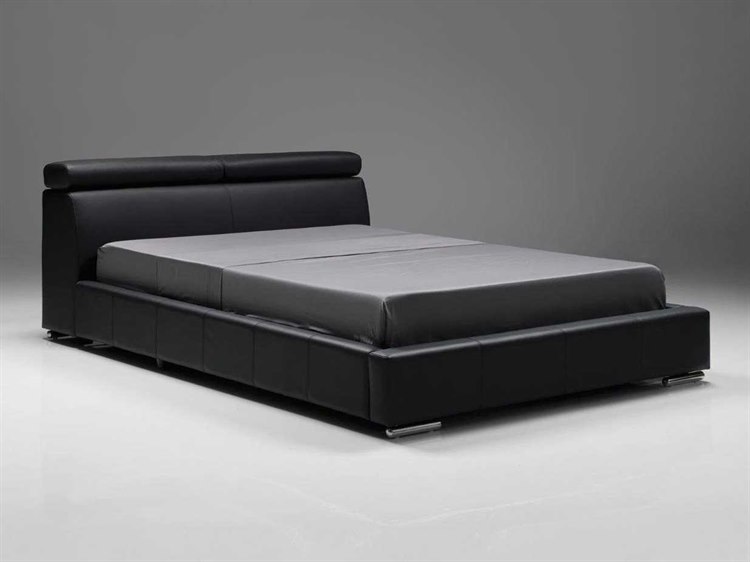 Mobital Vertu Black Leather King Bed Mbbedvertblakca117 Mobital Vertu Black Leather King Bed Vert Blak Ca117