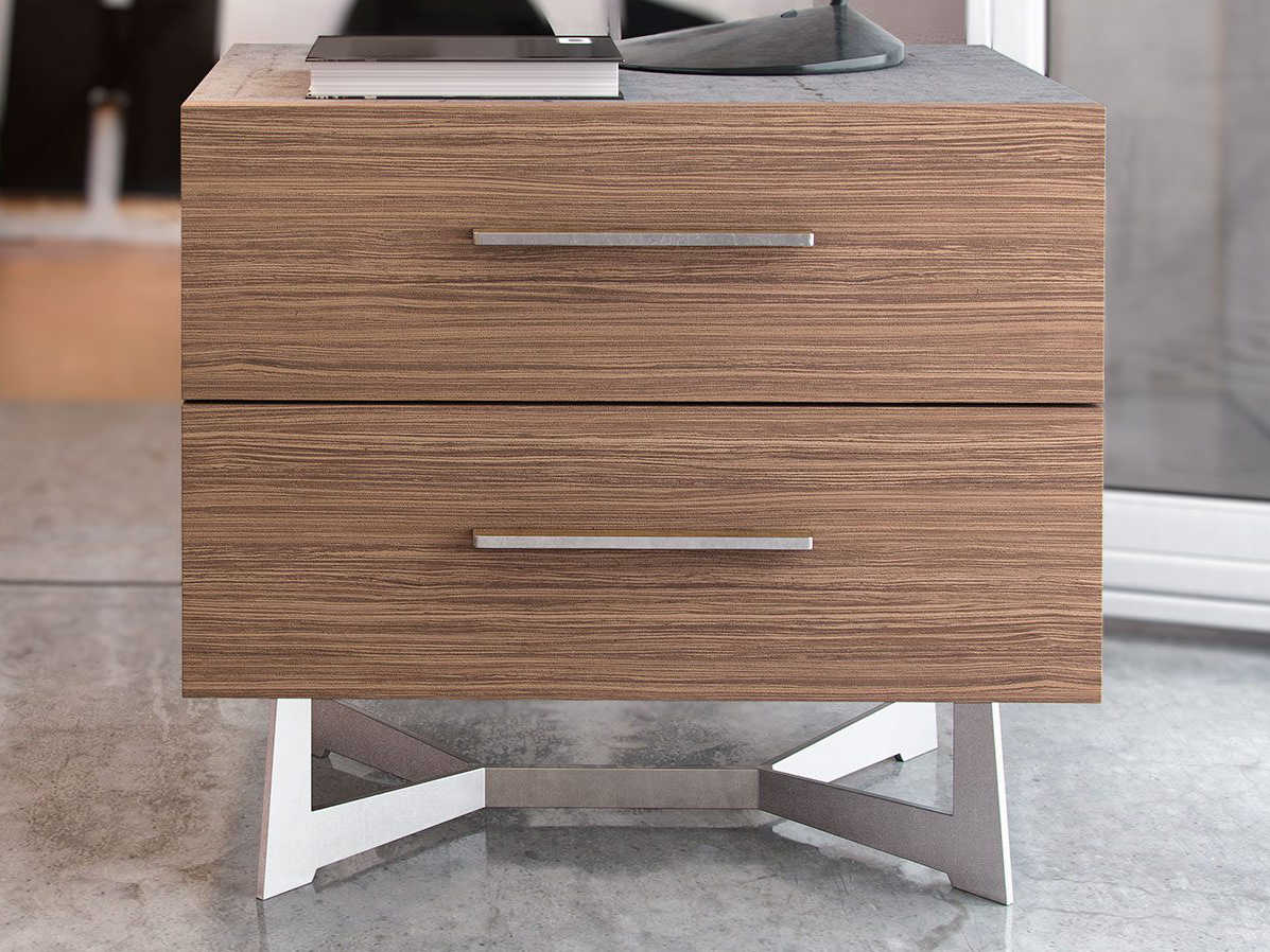 Modloft Broome Latte Walnut TwoDrawer Nightstand MOLDEMAN807WC