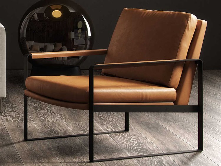 Modloft Charles Cognac Vintage Leather Accent Chair MOLMD627COGPRE