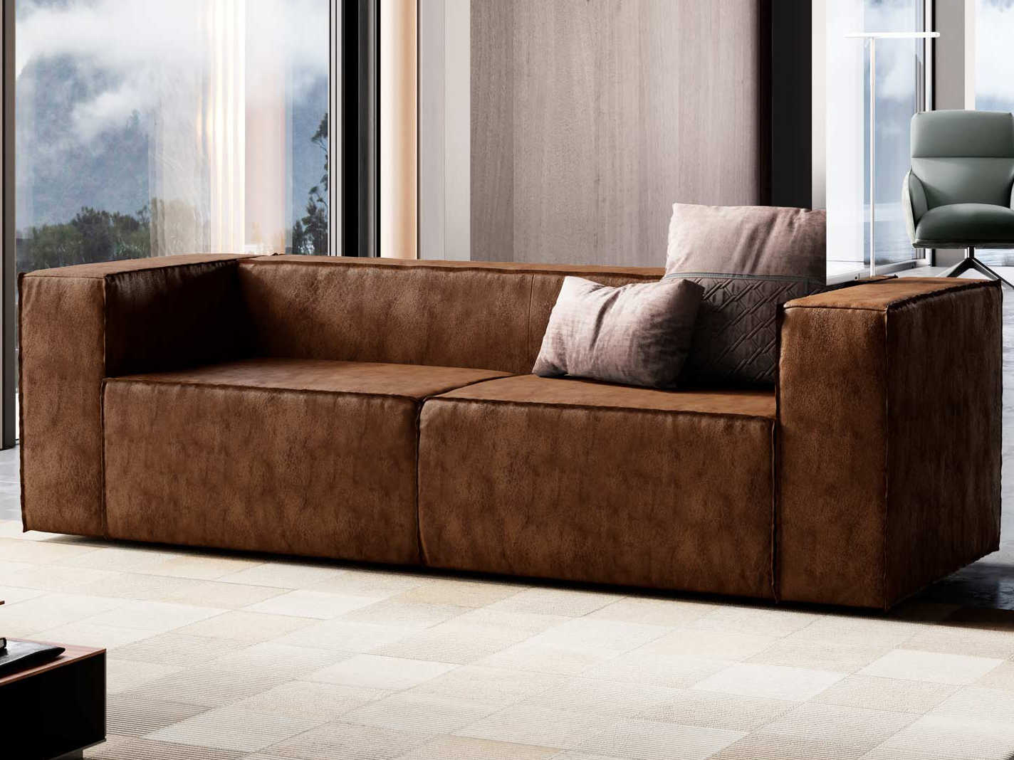 dominick leather sofa bed