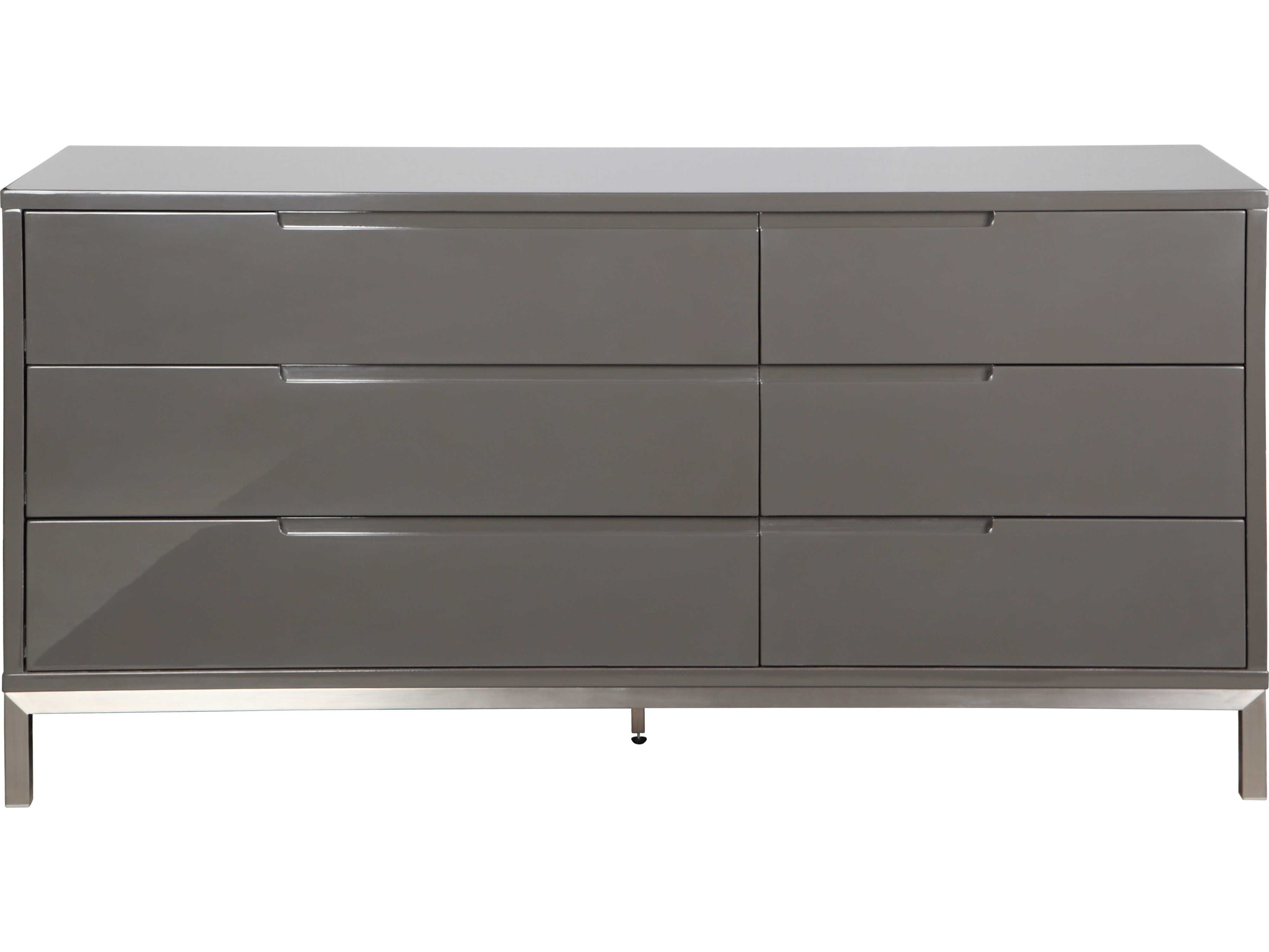 Moe S Home Collection Naples Six Drawer Grey Dresser With