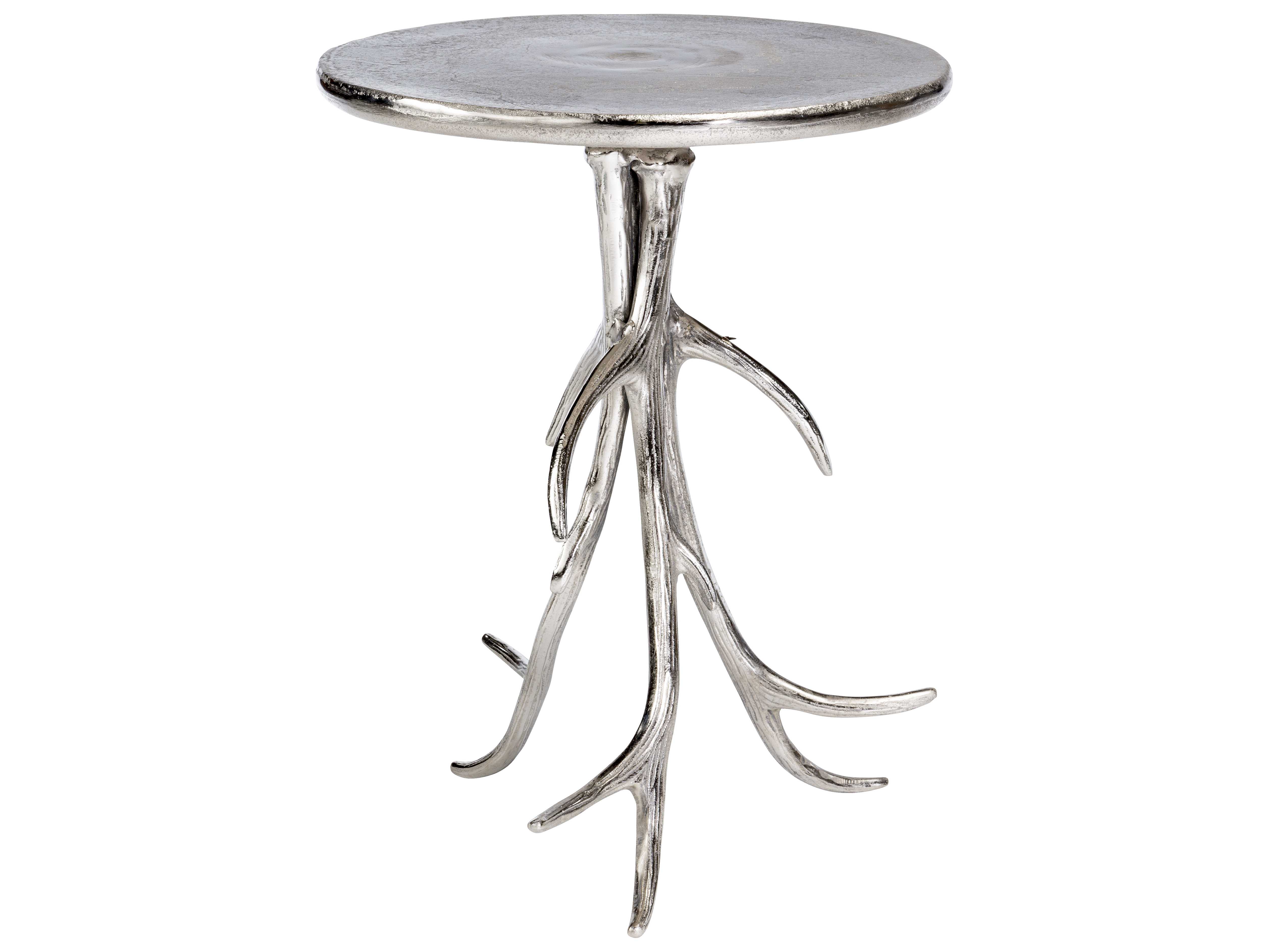 Moe S Home Collection Willow 16 Round Silver Pedestal Table Touch To Zoom