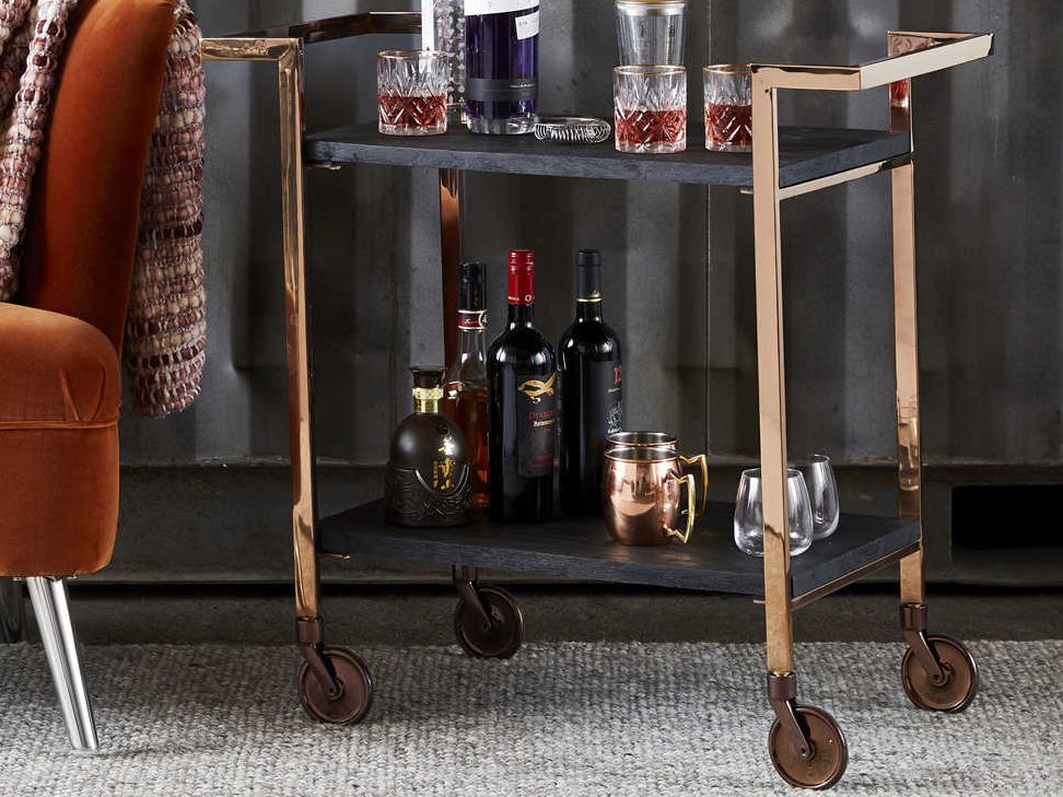 Moe's Home Collection Copper Bar Cart MEOT100942