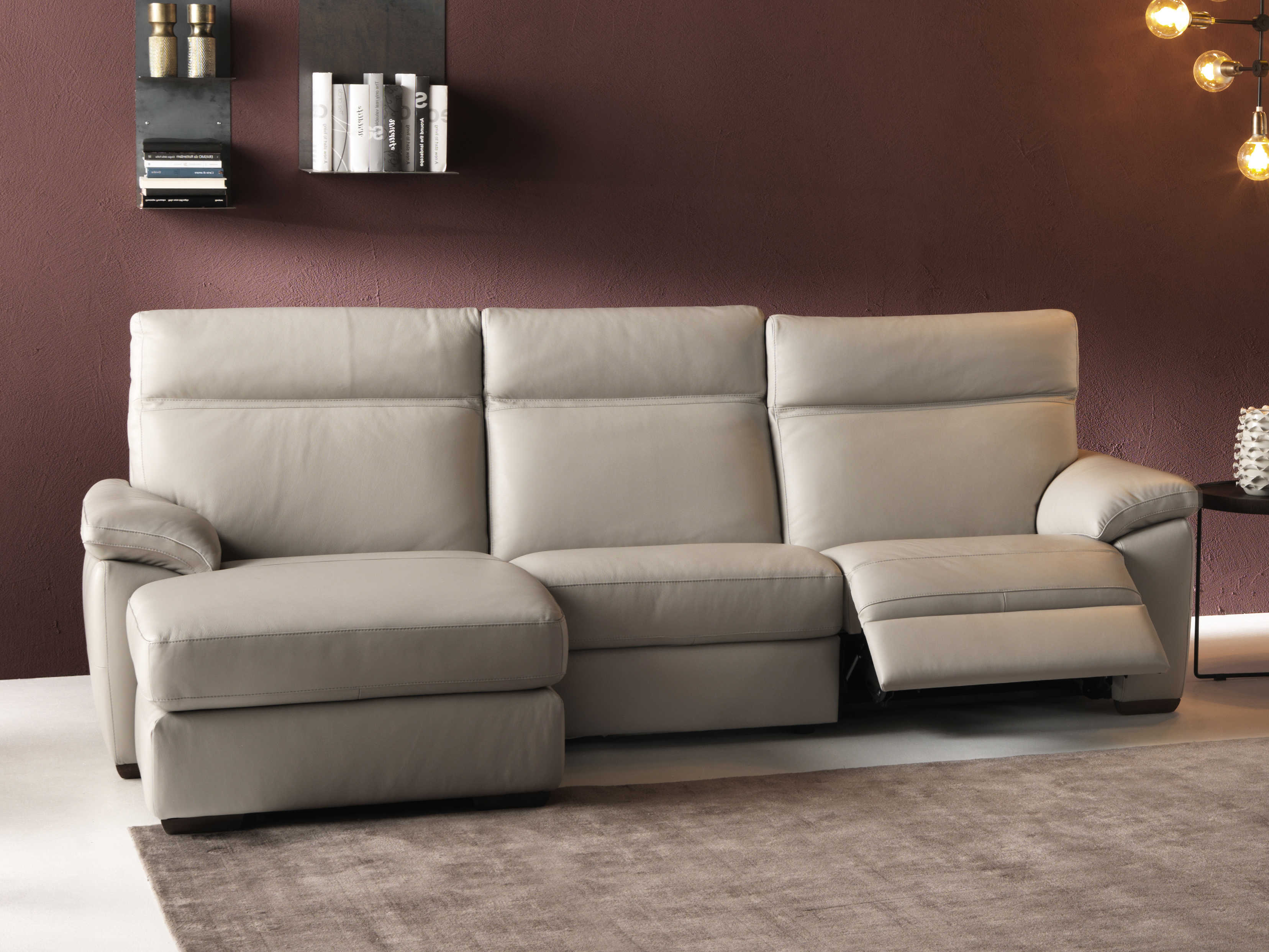 natuzzi editions amalfi leather sectional sofa with chaise