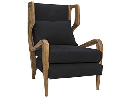 Noir Black Fabric Accent Chair