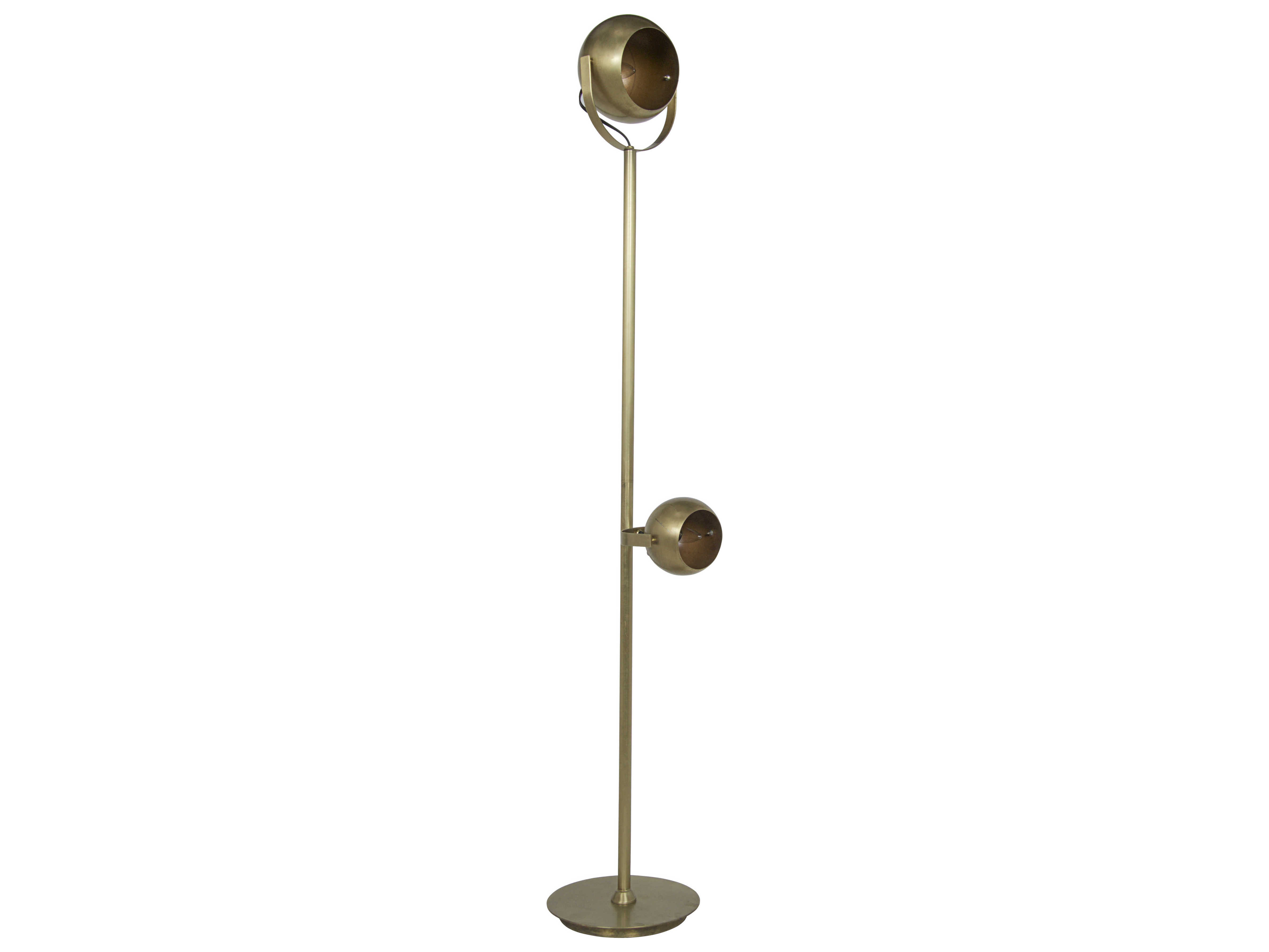 Noir Furniture Bullet Antique Br Two Light Floor Lamp Noir Furniture Bullet Antique Br Two