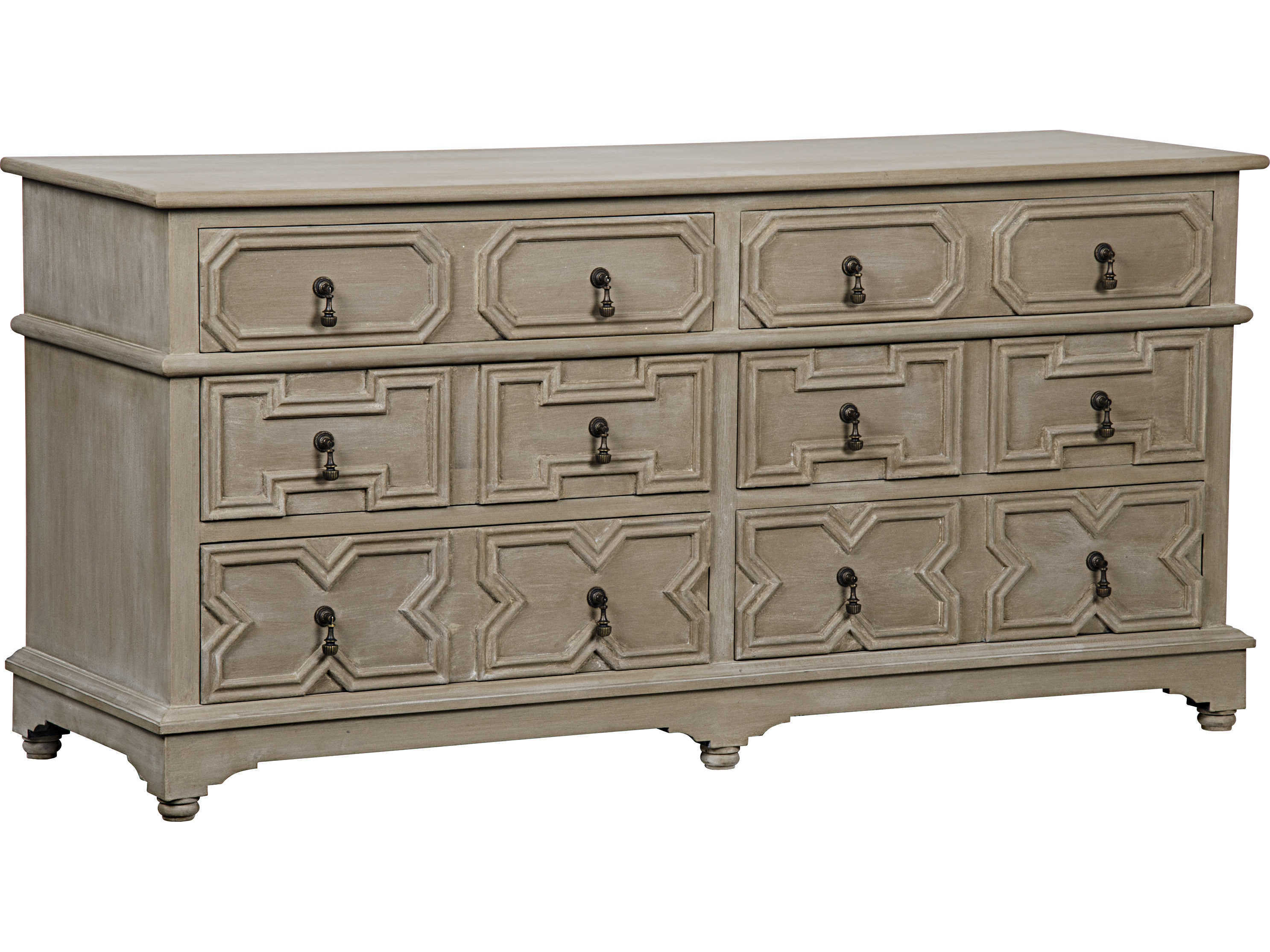 Noir Furniture Watson Weathered SixDrawer Double Dresser NOIGDRE1592WEA