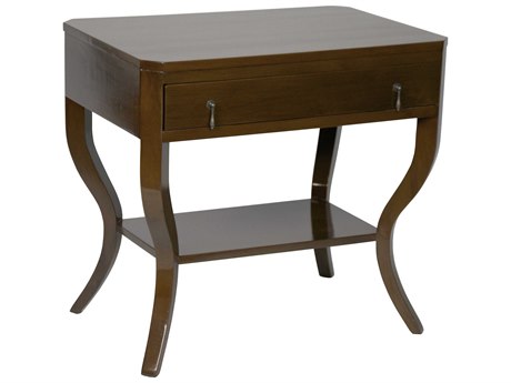 Noir Bedroom Storage 1-Drawer Birch Wood Nightstand