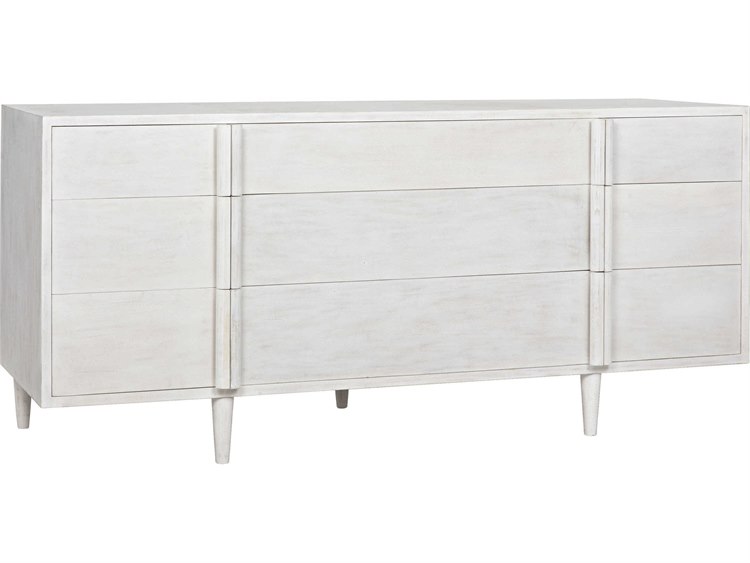 Noir Furniture Morten White Wash Nine Drawer Triple Dresser