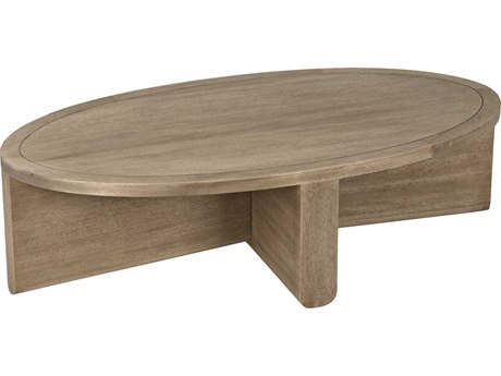 Noir Oval Wood Washed Walnut Coffee Table