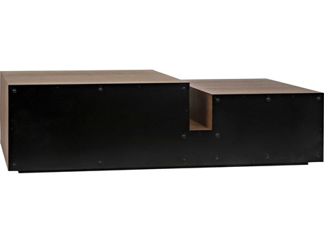 Noir Rectangular Wood Dark Walnut Matte Black Coffee Table