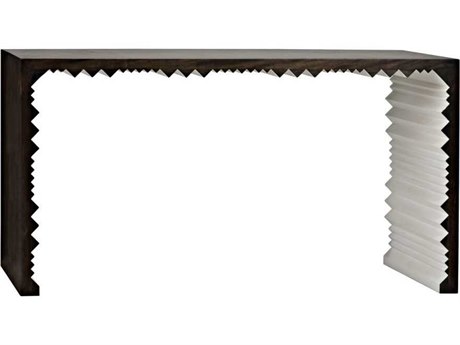 Noir Rectangular Wood Ebony And White Walnut Console Table
