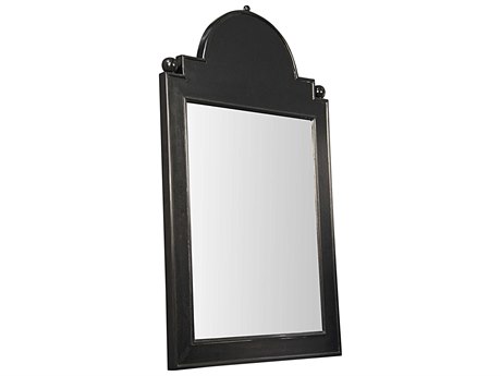 Noir Jess Hand Rubbed Black Rectangular Wall Mirror