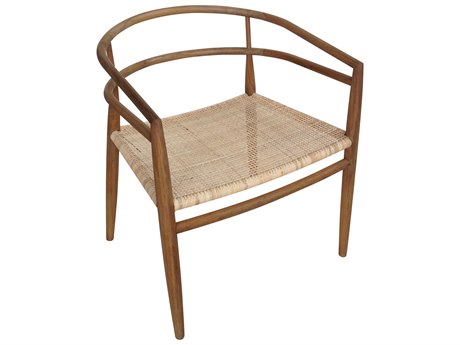 Noir Teak Wood Brown Arm Dining Chair