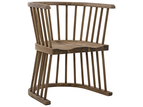 Noir Teak Wood Brown Arm Dining Chair