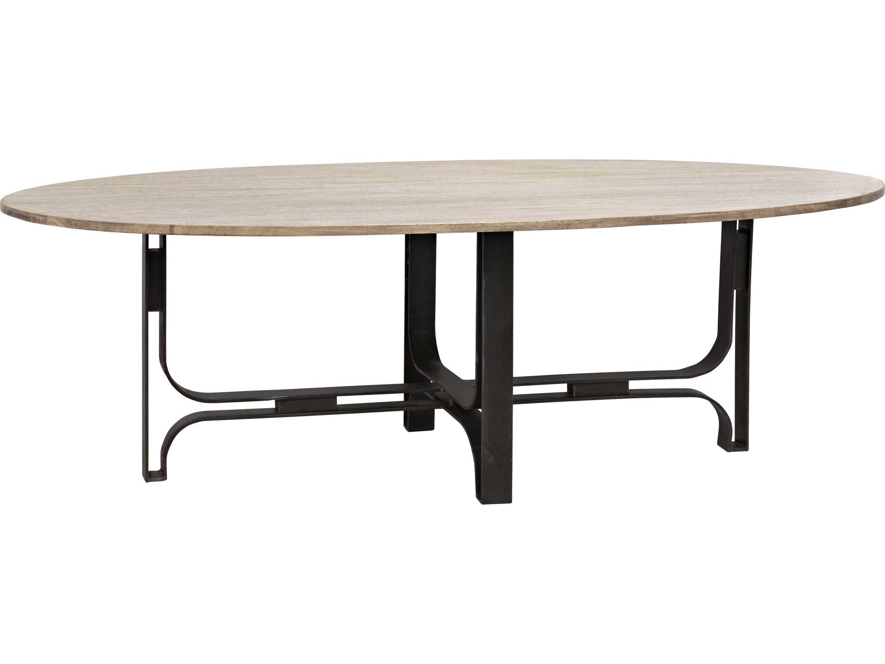 Noir Furniture Adrien Washed Walnut 96'' x 50'' Oval Dining Table